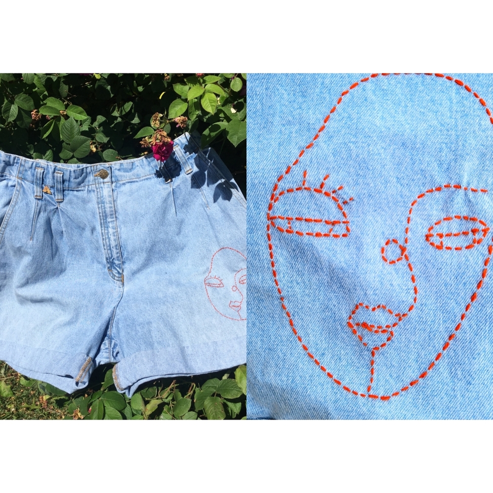 ♡Hand Embroidered Shorts♡